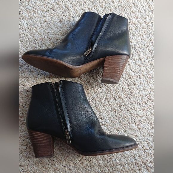 Madewell - leather the Billie boots in black size 6.5 - Picture 1 of 12